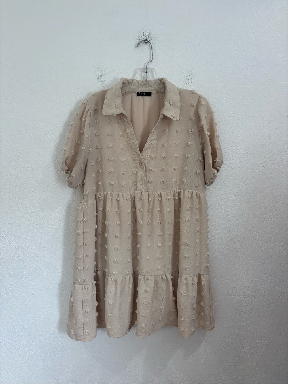 Very J Textured Babydoll Dress